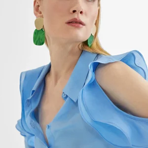 Lola Casademunt Camisas Y Blusas<Camisa hombros descubiertos AZULELECTRICO