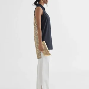 Lola Casademunt Camisetas Y Tops | Camisas Y Blusas<Camisa larga con bordado fantasia NEGRO-METAL