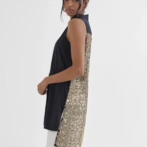 Lola Casademunt Camisetas Y Tops | Camisas Y Blusas<Camisa larga con bordado fantasia NEGRO-METAL