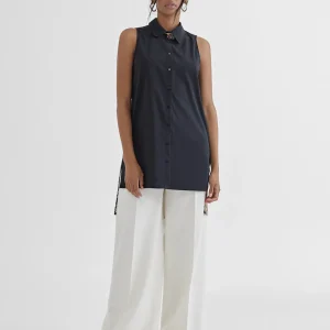 Lola Casademunt Camisetas Y Tops | Camisas Y Blusas<Camisa larga con bordado fantasia NEGRO-METAL