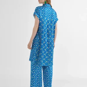Lola Casademunt Camisas Y Blusas<Camisa larga estampada AZULELECTRICO