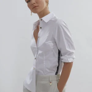 Lola Casademunt Camisas Y Blusas<Camisa logotipada detalle cinta | COLECCIÓN LOLA | Lola Casademunt BLANCO