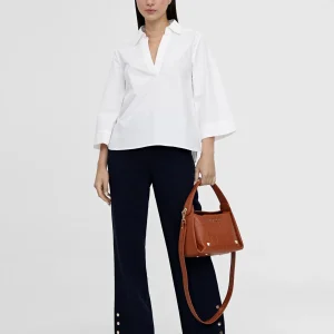 Lola Casademunt Camisas Y Blusas<Camisa pico manga acampanada BLANCO