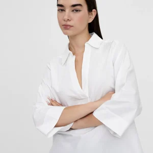 Lola Casademunt Camisas Y Blusas<Camisa pico manga acampanada BLANCO