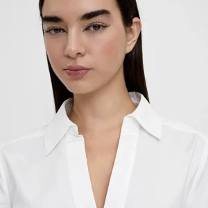 Lola Casademunt Camisas Y Blusas<Camisa pico manga acampanada BLANCO