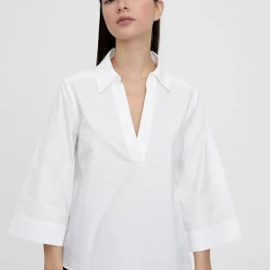 Lola Casademunt Camisas Y Blusas<Camisa pico manga acampanada BLANCO