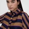 Lola Casademunt Camisas Y Blusas<Camisa rayas AZUL-MARRON