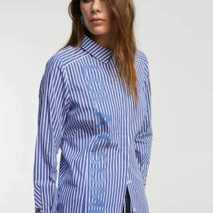 Lola Casademunt Camisas Y Blusas<Camisa rayas logo AZUL-BLANCO