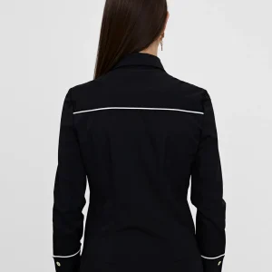Lola Casademunt Camisas Y Blusas<Camisa strech con vivo contraste NEGRO