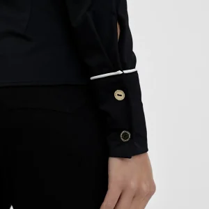 Lola Casademunt Camisas Y Blusas<Camisa strech con vivo contraste NEGRO