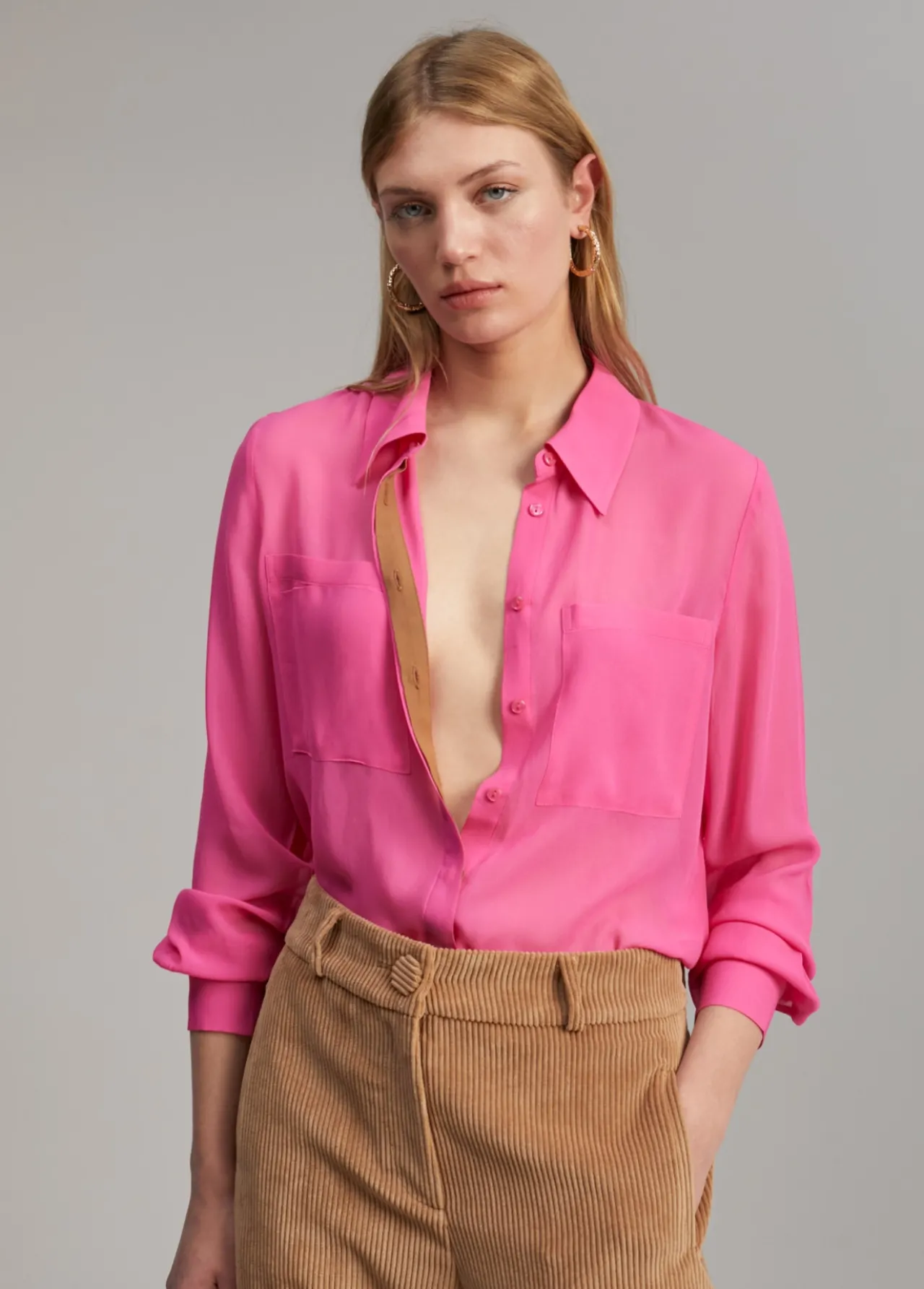 camisa_transparencia_bolsillos_0.webp Lola Casademunt Camisas Y Blusas<Camisa transparencia bolsillos ROSA