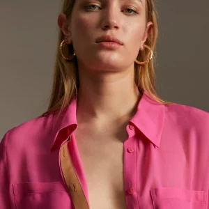Lola Casademunt Camisas Y Blusas<Camisa transparencia bolsillos ROSA