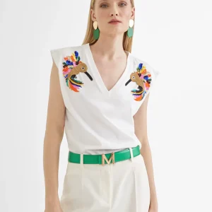Lola Casademunt Camisetas Y Tops<Camiseta bird BLANCO-METAL