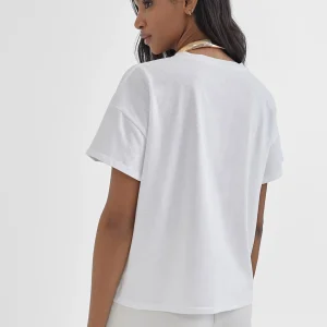 Lola Casademunt Camisetas Y Tops<Camiseta básica Barcelona en algodón 100% - Lola Casademunt BLANCO-ROJO