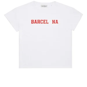 Lola Casademunt Camisetas Y Tops<Camiseta básica Barcelona en algodón 100% - Lola Casademunt BLANCO-ROJO