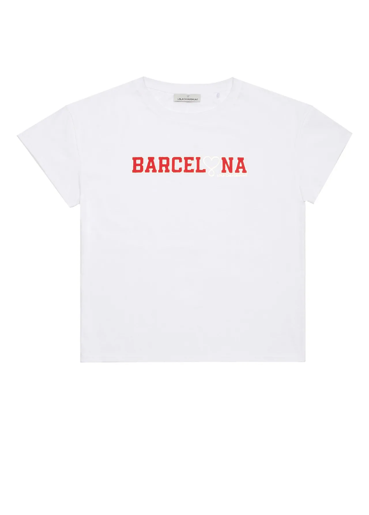 camiseta_bsica_barcelona_en_algodn___lola_casademunt_3.webp Lola Casademunt Camisetas Y Tops<Camiseta básica Barcelona en algodón 100% - Lola Casademunt BLANCO-ROJO