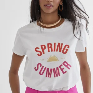 Lola Casademunt Camisetas Y Tops<Camiseta básica Summer BLANCO-ROJO