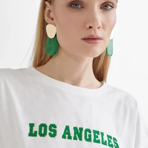 Lola Casademunt Camisetas Y Tops<Camiseta city verde BLANCO-ROJO