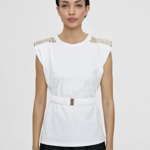 Lola Casademunt Camisetas Y Tops<Camiseta con cinturón BLANCO