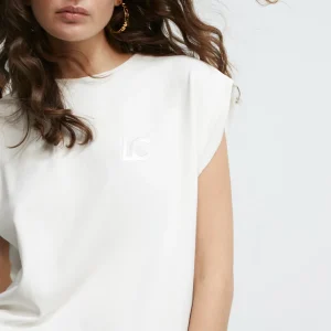 Lola Casademunt Camisetas Y Tops<Camiseta detalle bordado BLANCO