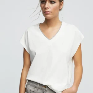 Lola Casademunt Camisetas Y Tops<Camiseta detalle cadena NEGRO