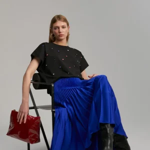 Lola Casademunt Camisetas Y Tops<Camiseta detalle joyas NEGRO