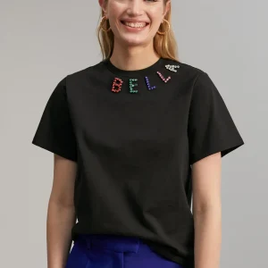 Lola Casademunt Camisetas Y Tops<Camiseta detalle pedrería BLANCO
