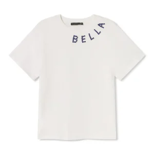 Lola Casademunt Camisetas Y Tops<Camiseta detalle pedrería BLANCO