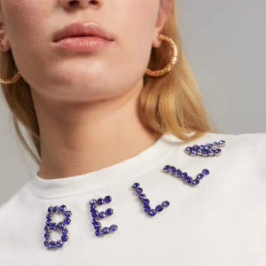 Lola Casademunt Camisetas Y Tops<Camiseta detalle pedrería BLANCO