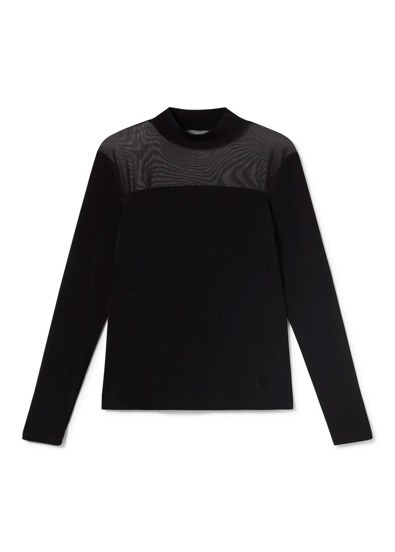 camiseta_detalle_transparencia_6.webp Lola Casademunt Camisetas Y Tops<Camiseta detalle transparencia NEGRO