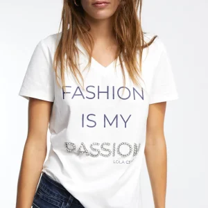 Lola Casademunt Camisetas Y Tops<Camiseta Fashion is my passion BLANCO