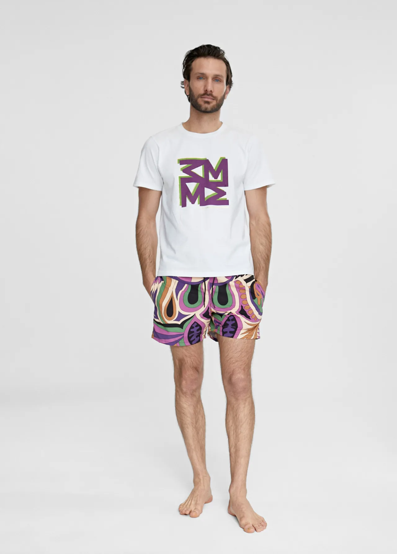 camiseta_hombre_2-1.webp Lola Casademunt Camisetas Y Tops | Baño<Camiseta hombre BLANCO-ROJO