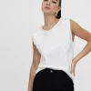 Lola Casademunt Camisetas Y Tops<Camiseta hombreras strass BLANCO