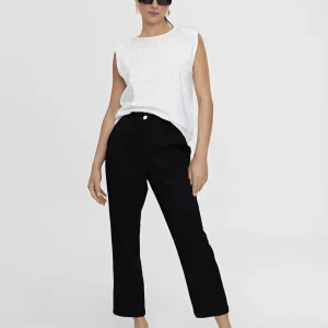 Lola Casademunt Camisetas Y Tops<Camiseta hombreras strass BLANCO