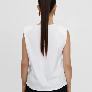 Lola Casademunt Camisetas Y Tops<Camiseta hombreras strass BLANCO