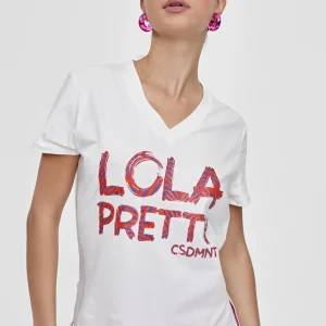 Lola Casademunt Camisetas Y Tops<Camiseta Lola Pretty BLANCO-ROSA