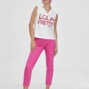 Lola Casademunt Camisetas Y Tops<Camiseta Lola Pretty BLANCO-ROSA