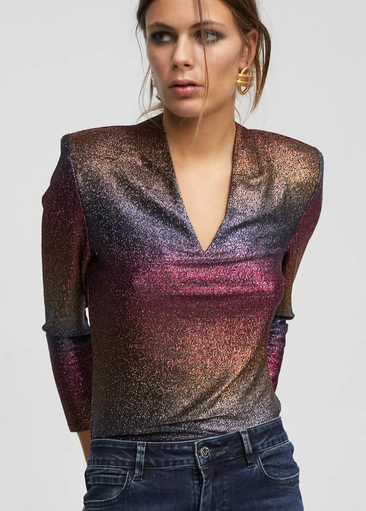 camiseta_lrex_1.webp Lola Casademunt Camisetas Y Tops<Camiseta lúrex METAL-MULTICOLOR
