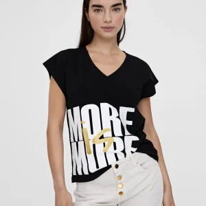 Lola Casademunt Camisetas Y Tops<Camiseta more is more NEGRO-BLANCO
