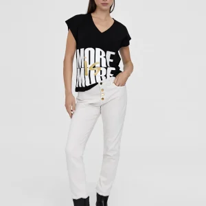 Lola Casademunt Camisetas Y Tops<Camiseta more is more NEGRO-BLANCO