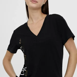 Lola Casademunt Camisetas Y Tops<Camiseta posicionado letras NEGRO