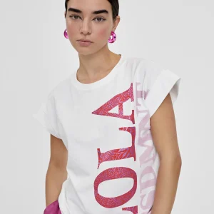Lola Casademunt Camisetas Y Tops<Camiseta posicionado vertica Lola BLANCO-ROSA