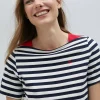 Lola Casademunt Camisetas Y Tops<Camiseta rayas manga corta en algodón 100% - Lola Casademunt AZUL-BLANCO