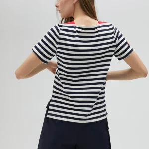 Lola Casademunt Camisetas Y Tops<Camiseta rayas manga corta en algodón 100% - Lola Casademunt AZUL-BLANCO