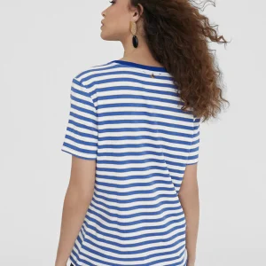 Lola Casademunt Camisetas Y Tops<Camiseta rayas posicionado LC AZUL-BLANCO