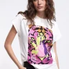 Lola Casademunt Camisetas Y Tops<Camiseta tigre multicolor BLANCO