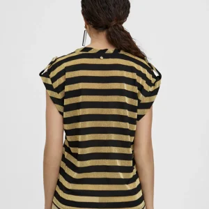 Lola Casademunt Camisetas Y Tops<Camisetea rayas lurex METAL-NEGRO