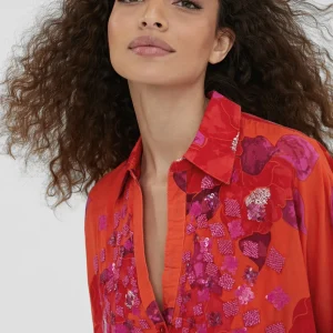 Lola Casademunt Baño<Camisola estampado floral NARANJA-ROSA