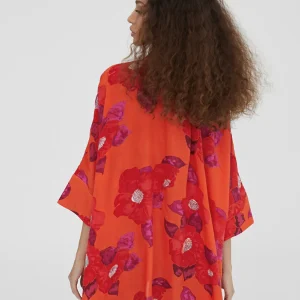 Lola Casademunt Baño<Camisola estampado floral NARANJA-ROSA