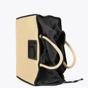 Lola Casademunt Bolsos | Baño<Capazo con ribetes a contraste MARRON-NEGRO